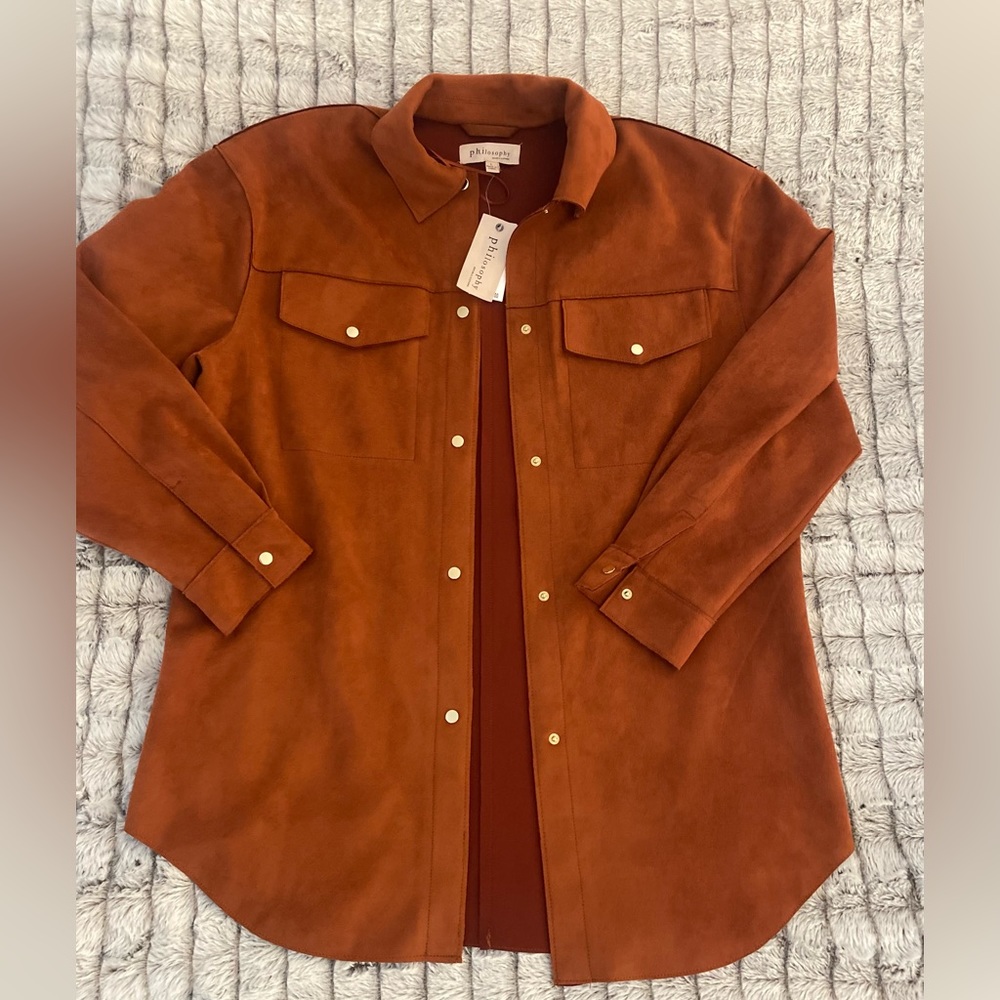 Philosophy oversized women’s button down shacket